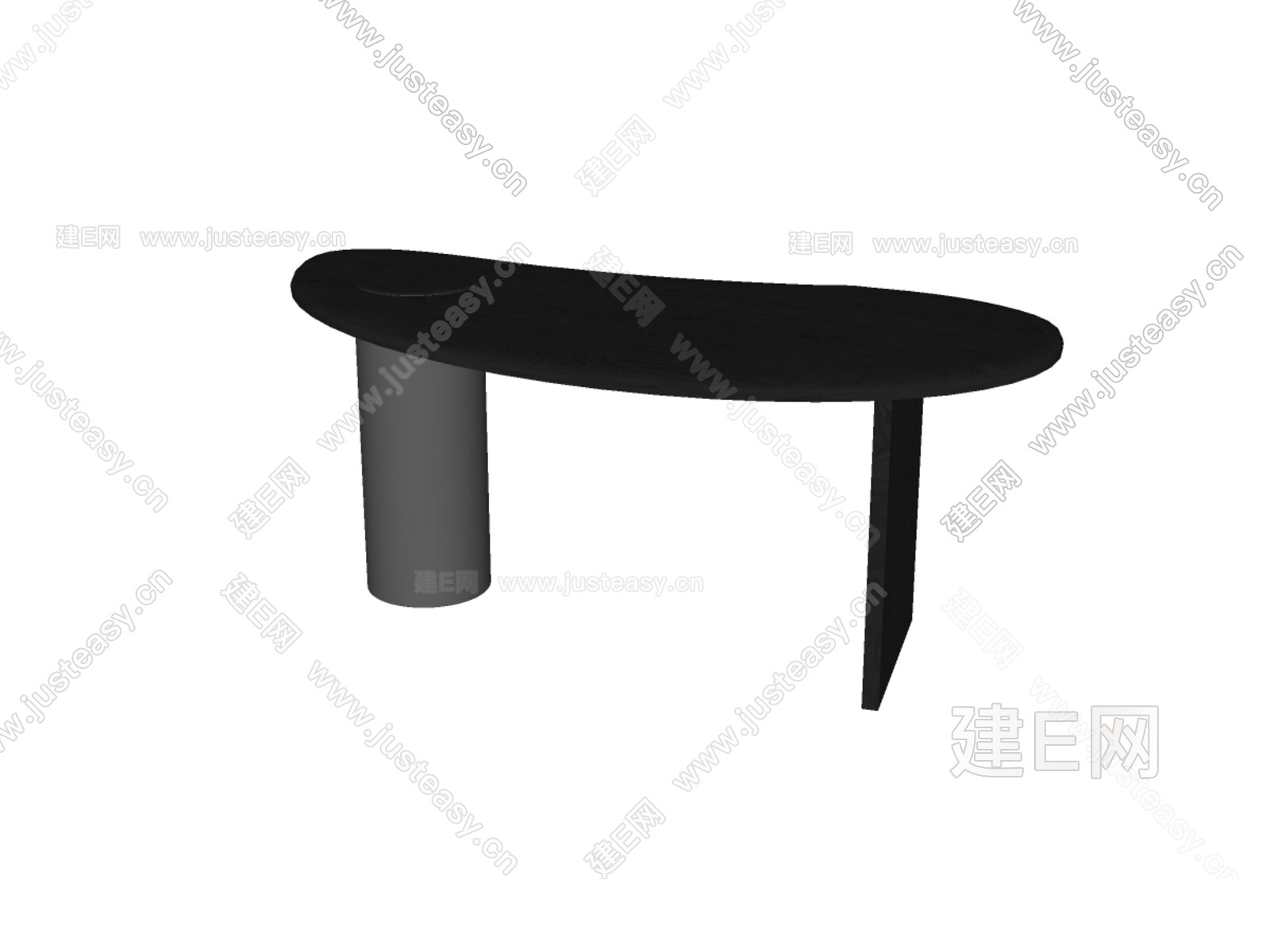 米洛提 Minotti 现代弧形书桌模型SU模型下载[ID:102583605]_建E室内设计网