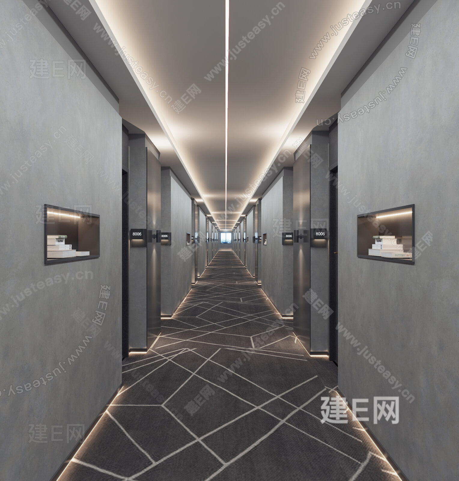 现代过道模型SU模型下载[ID:104222138]_建e网su模型