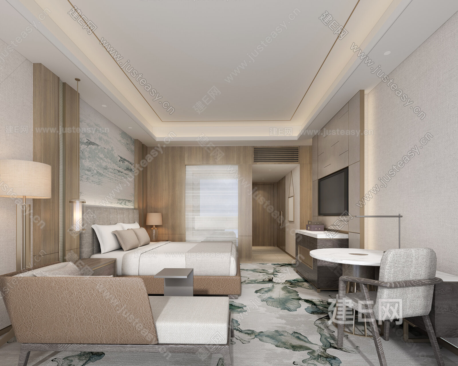 【现代酒店客房3D模型3d模型】建E网_现代酒店客房3D模型3d模型下载[ID:104813863]_打造3d现代酒店客房3D模型模型免费下载平台