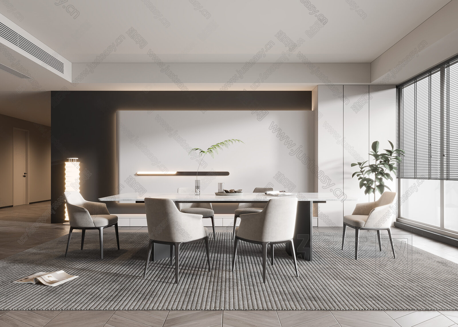 现代餐厅模型SU模型下载[ID:102780162]_建e网su模型