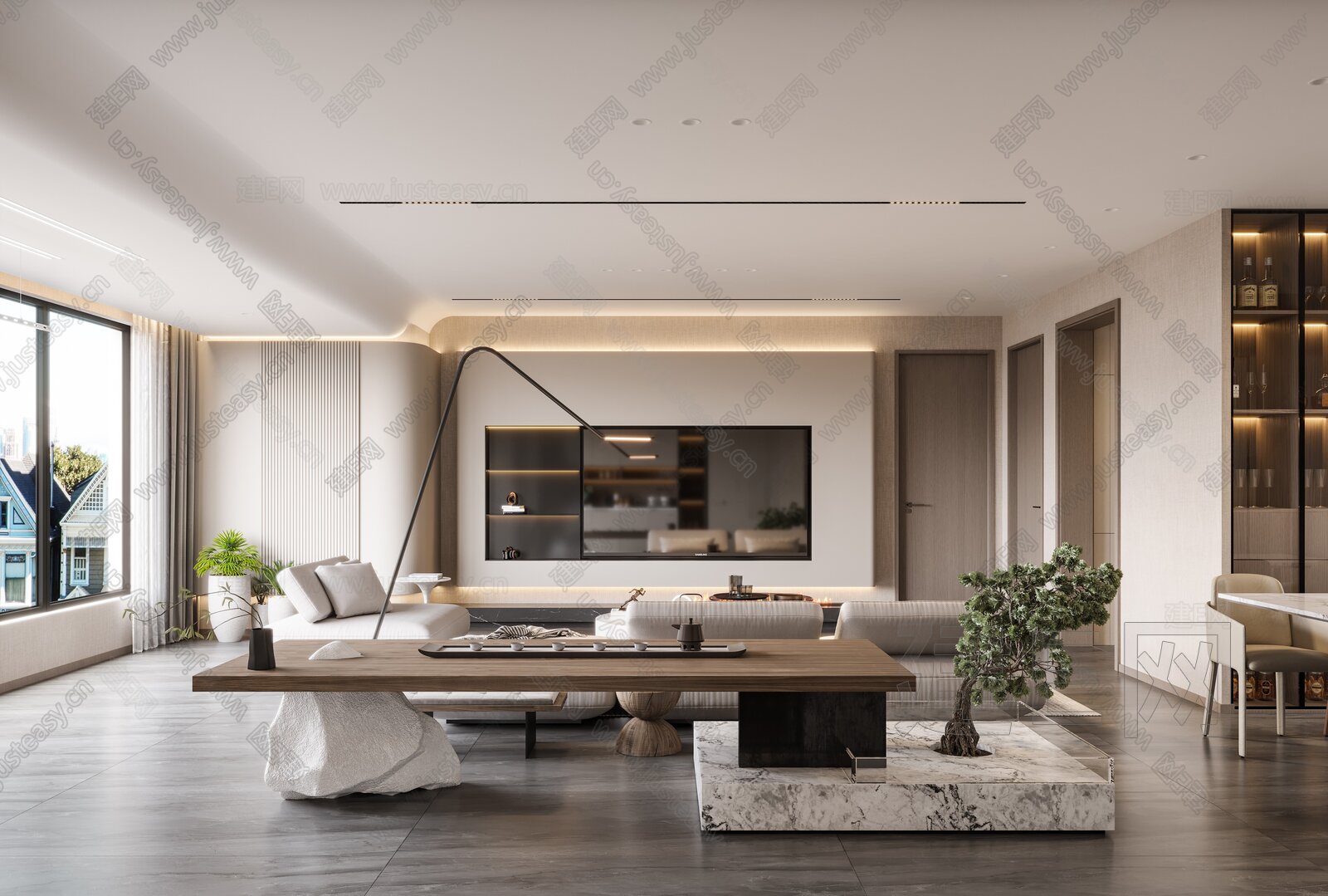 【现代客餐厅3d模型】建e网_现代客餐厅3d模型下载[ID:104486164]_打造3d现代客餐厅模型免费下载平台
