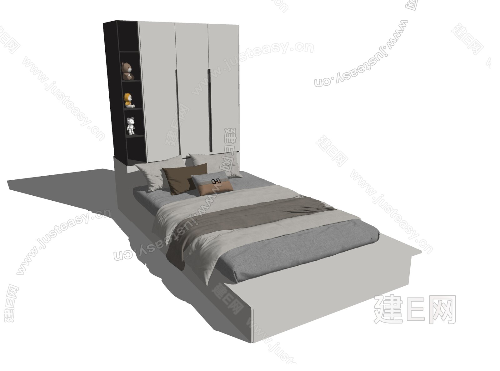 現代榻榻米床sketchup模型