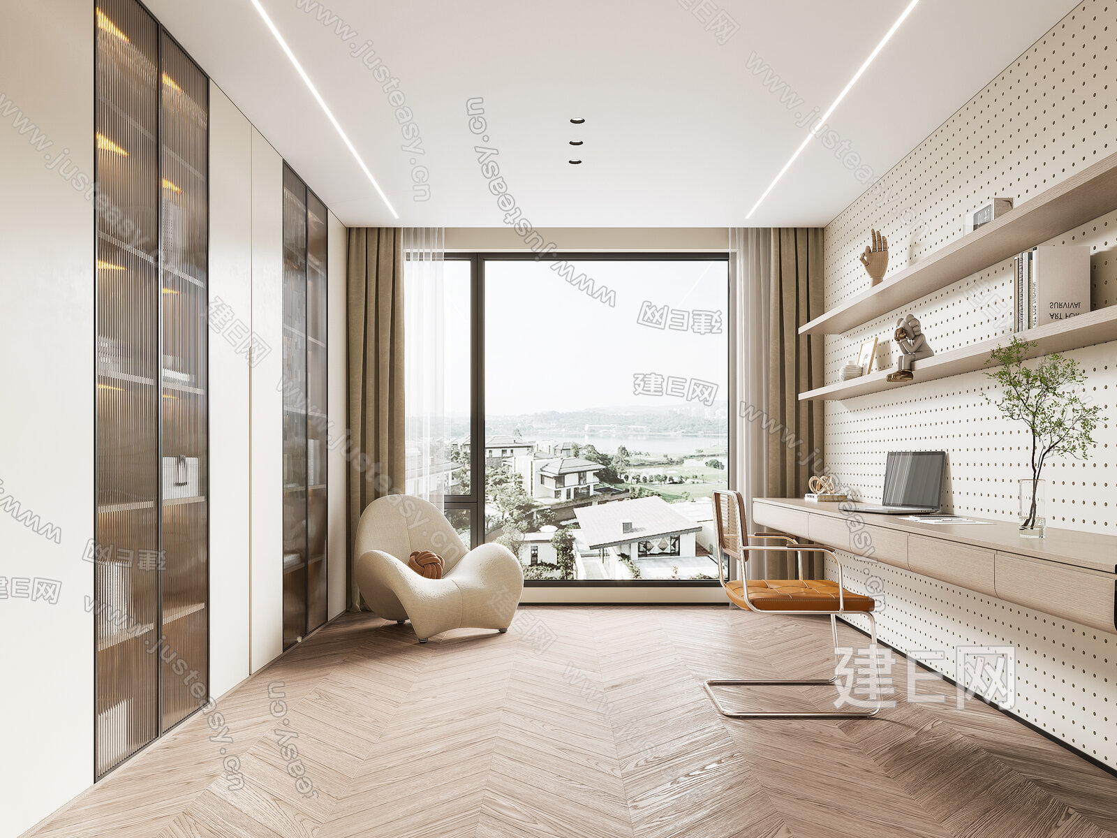 【现代书房3d模型】建E网_现代书房3d模型下载[ID:113464812]_打造3d现代书房模型免费下载平台