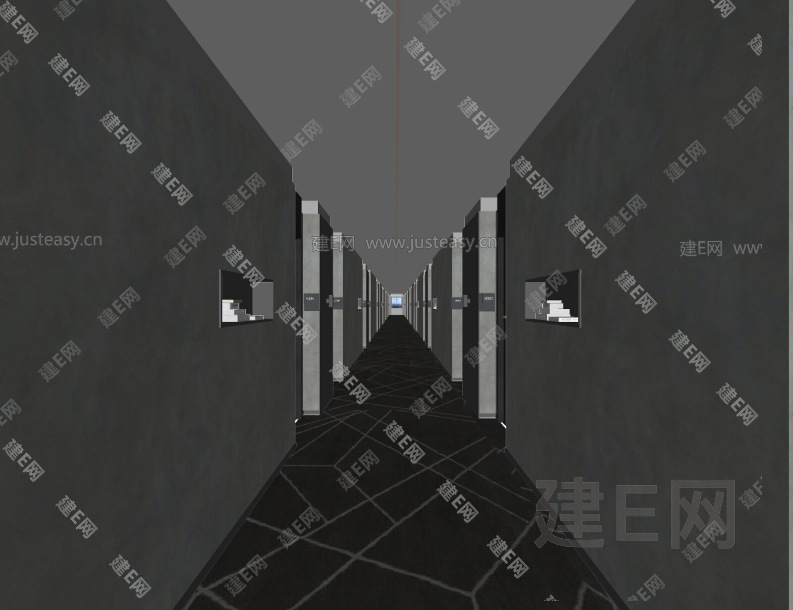 现代过道模型SU模型下载[ID:104222138]_建e网su模型