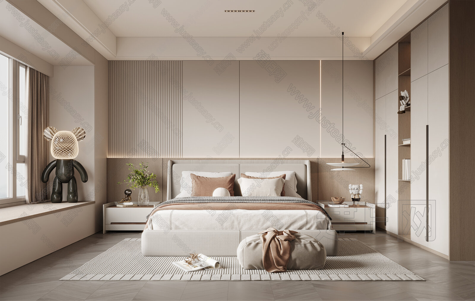 【现代卧室3d模型】建E网_现代卧室3d模型下载[ID:113923501]_打造3d现代卧室模型免费下载平台