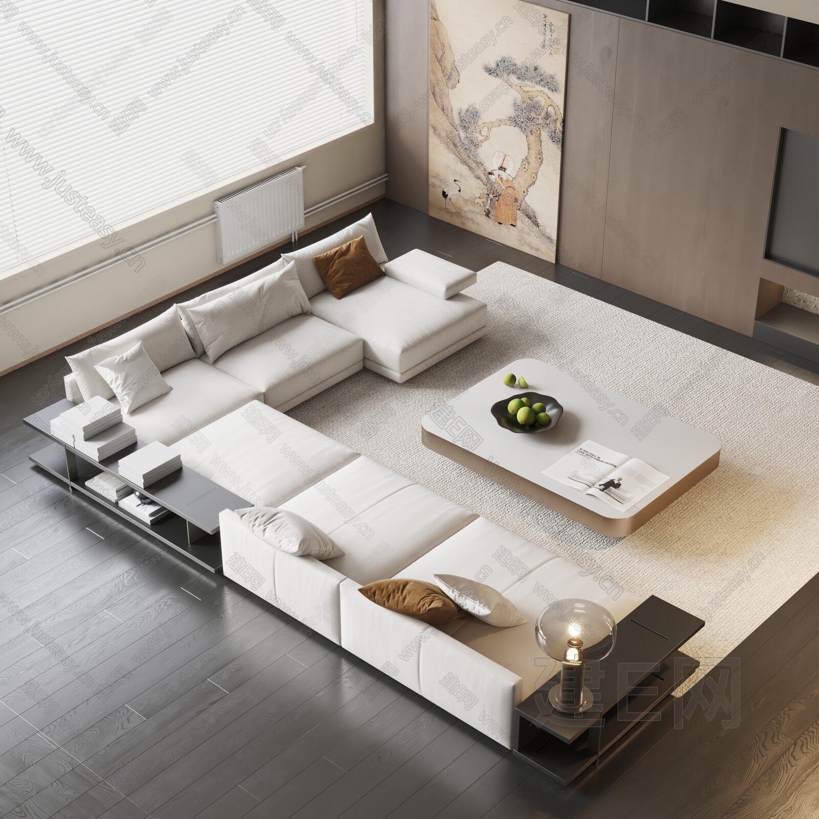 【现代沙发茶几3d模型】建e网_现代沙发茶几3d模型下载[ID:115103106]_打造3d现代沙发茶几模型免费下载平台