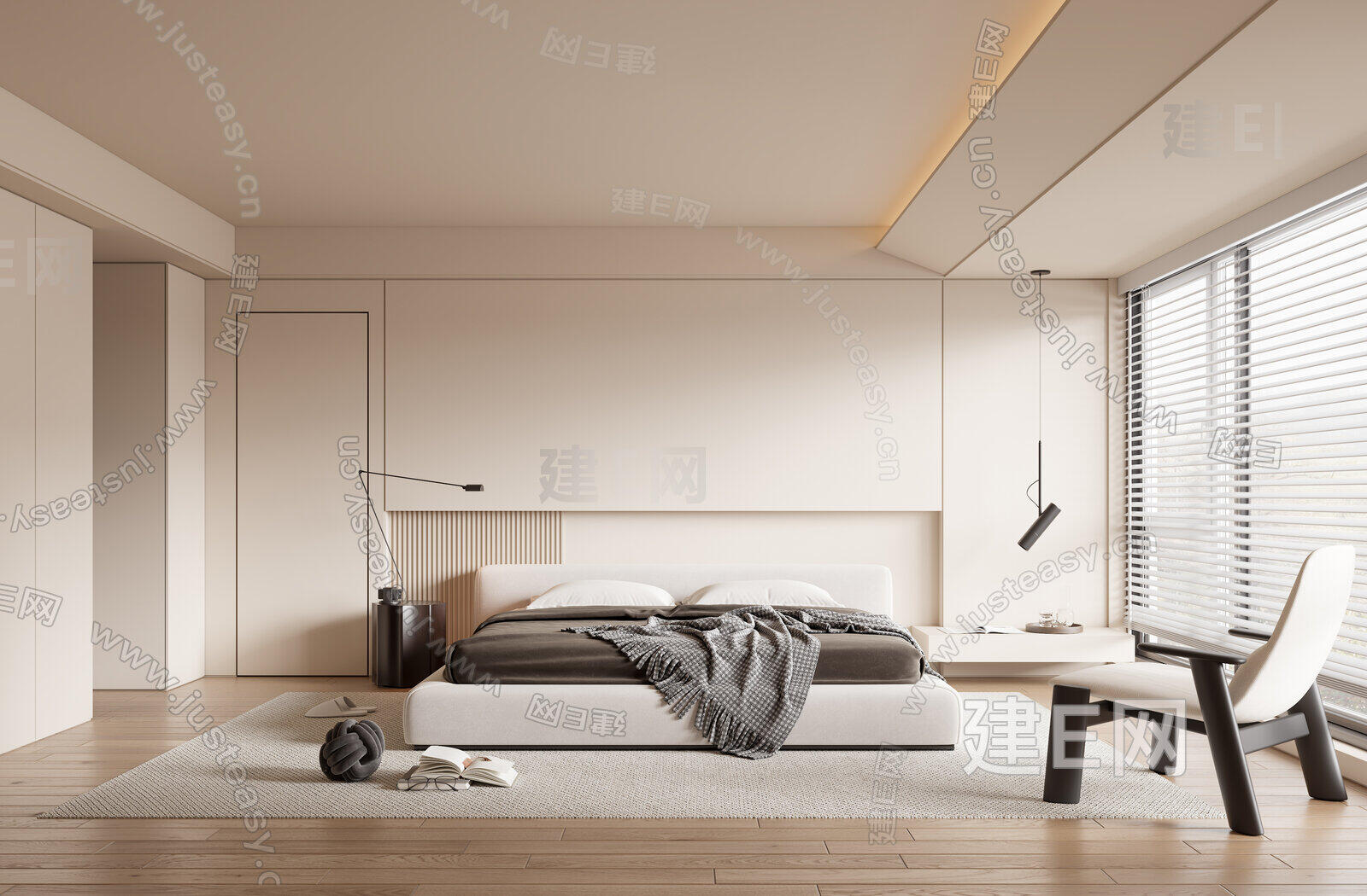 现代卧室su模型