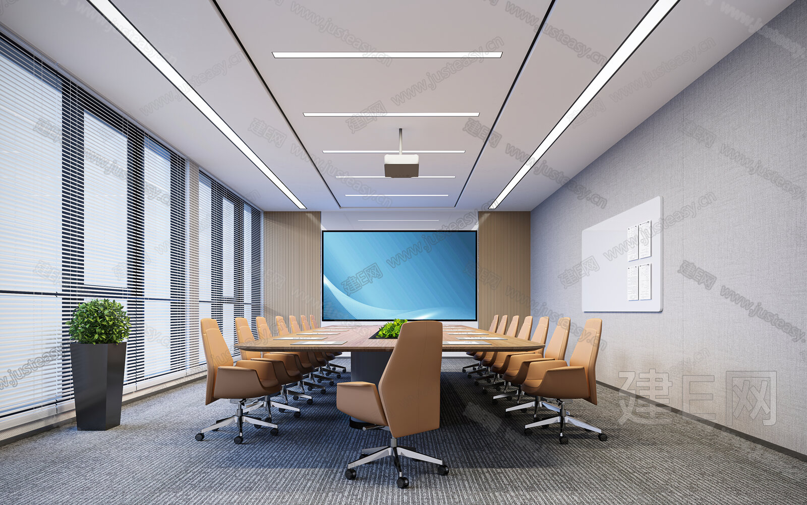 现代会议室模型SU模型下载[ID:113593660]_建e网su模型