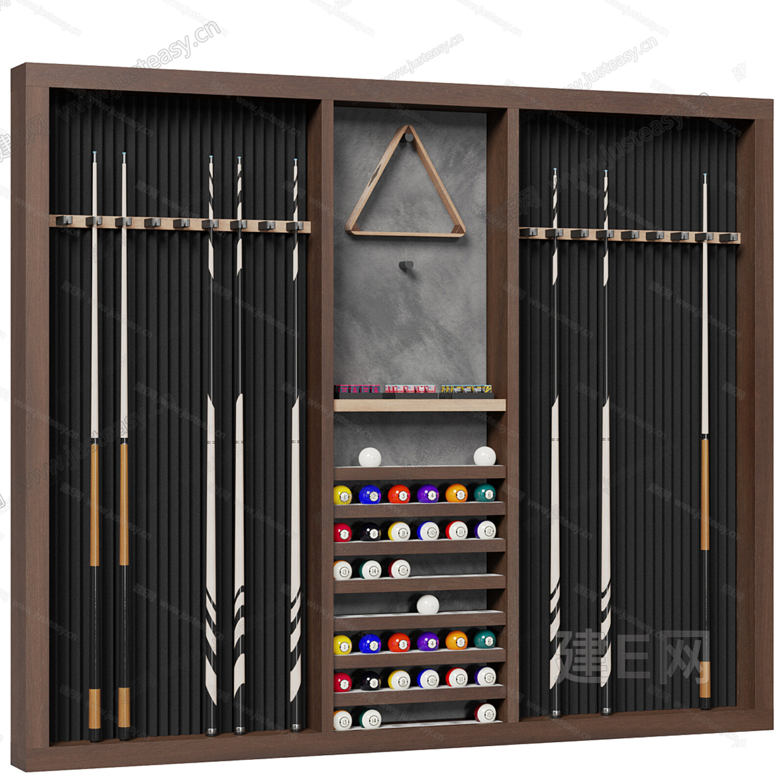 现代桌球收纳柜3d模型下载[ID:116741380]_建e网3d模型