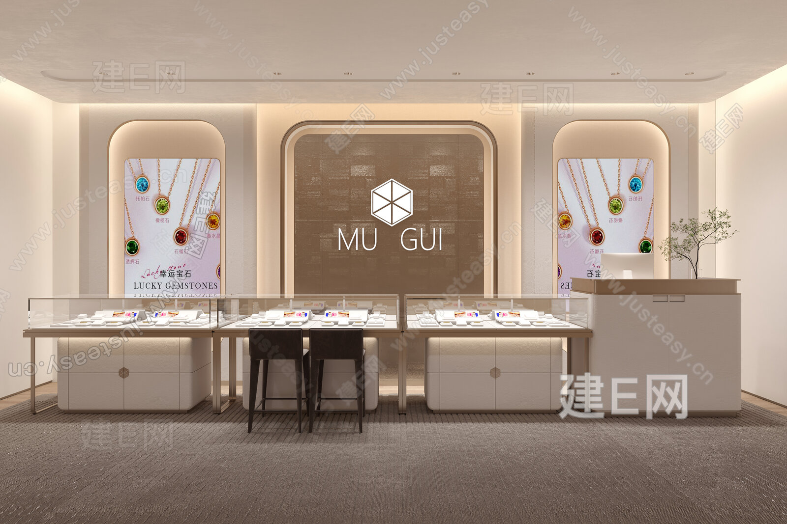 现代珠宝店模型SU模型下载[ID:115232012]_建e网su模型