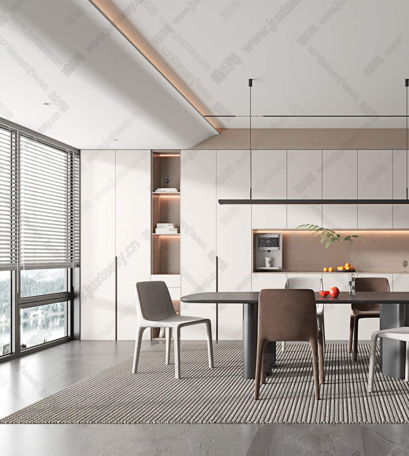 【现代餐厅3d模型】建e网_现代餐厅3d模型下载[ID:116610374]_打造3d现代餐厅模型免费下载平台