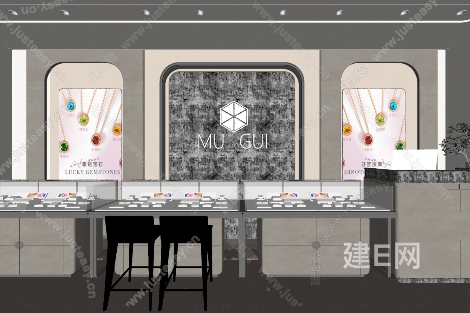 现代珠宝店模型SU模型下载[ID:115232012]_建e网su模型