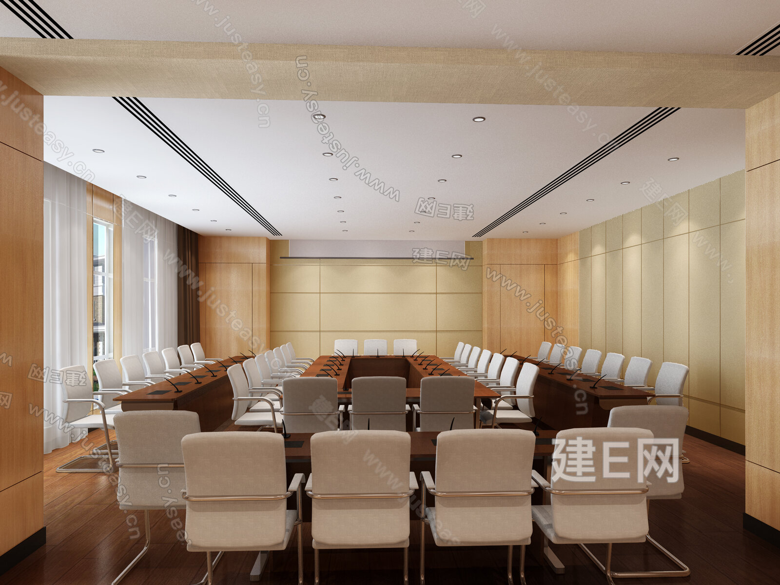 现代会议室3d模型下载[ID:117069099]_建e网3d模型