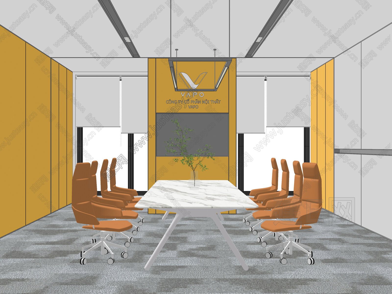 现代会议室模型SU模型下载[ID:115494379]_建e网su模型