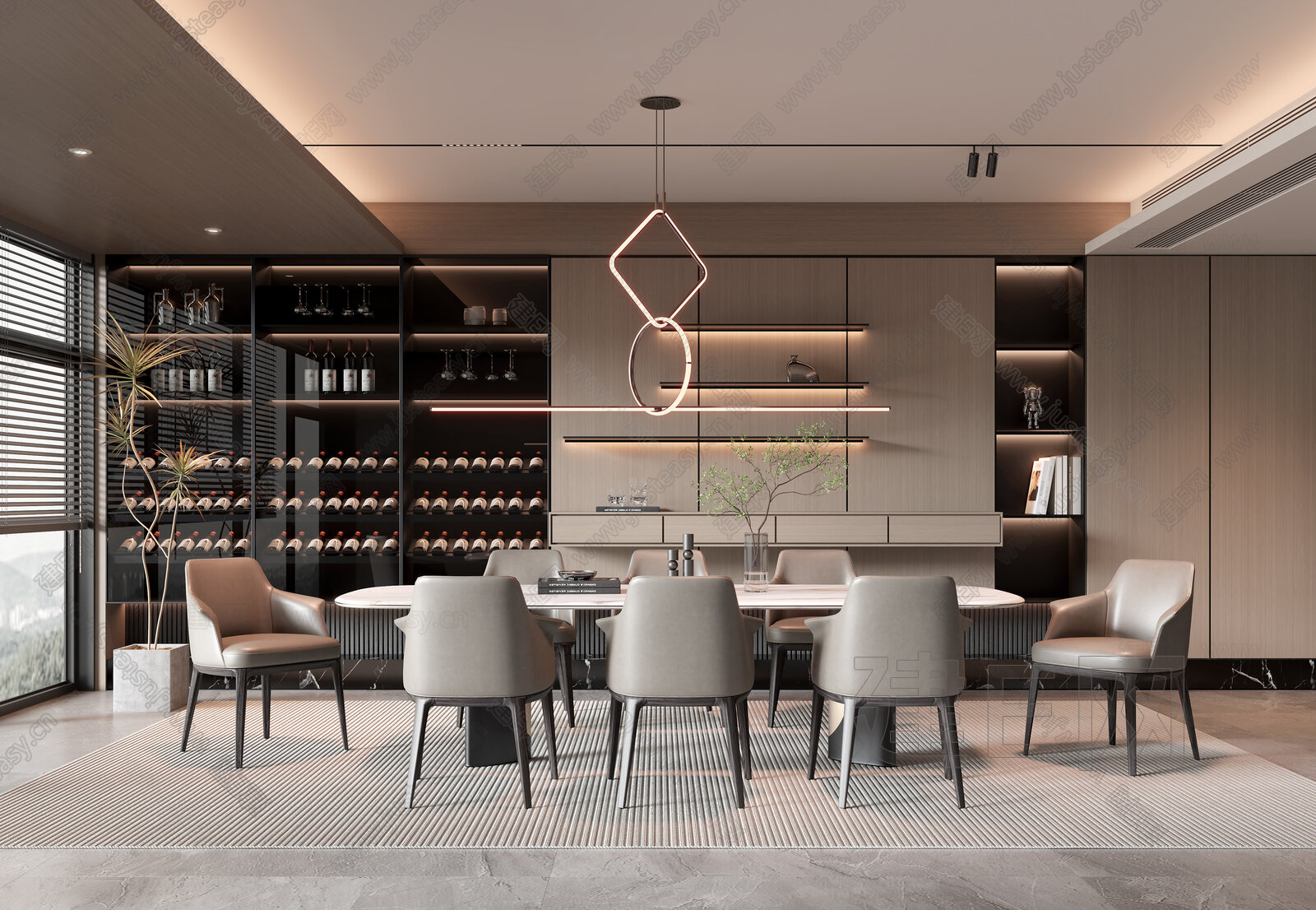 【现代餐厅3d模型】建e网_现代餐厅3d模型下载[ID:109663740]_打造3d现代餐厅模型免费下载平台