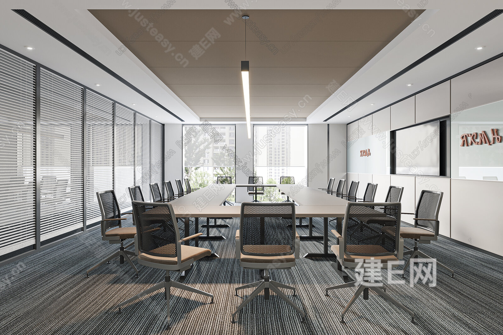 现代会议室模型SU模型下载[ID:117263799]_建e网su模型