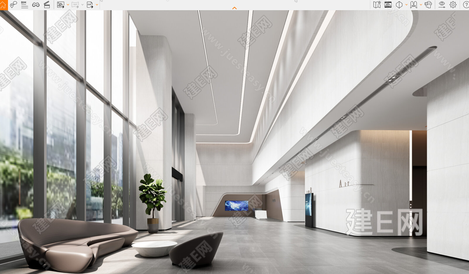 现代公司前台模型SU模型下载[ID:116870516]_建e网su模型