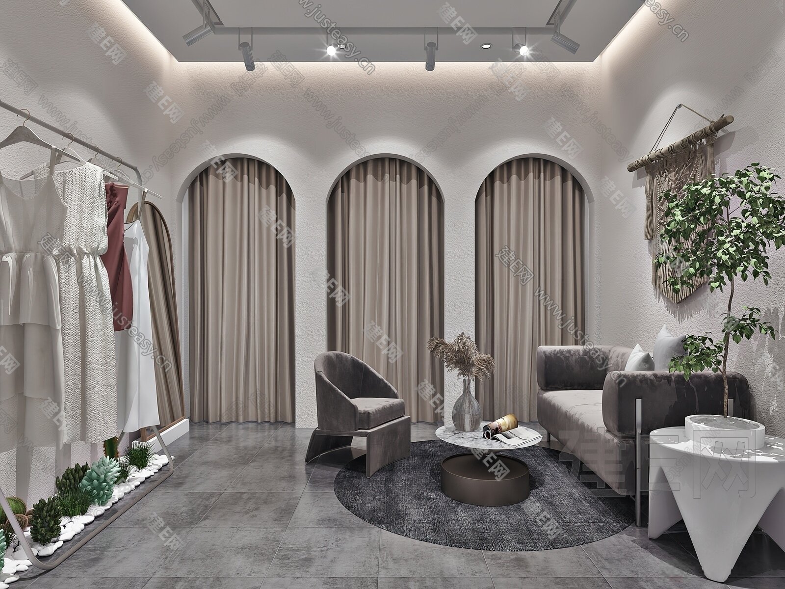 【侘寂风服装店3d模型】建E网_侘寂风服装店3d模型下载[ID:111105473]_打造3d侘寂风服装店模型免费下载平台