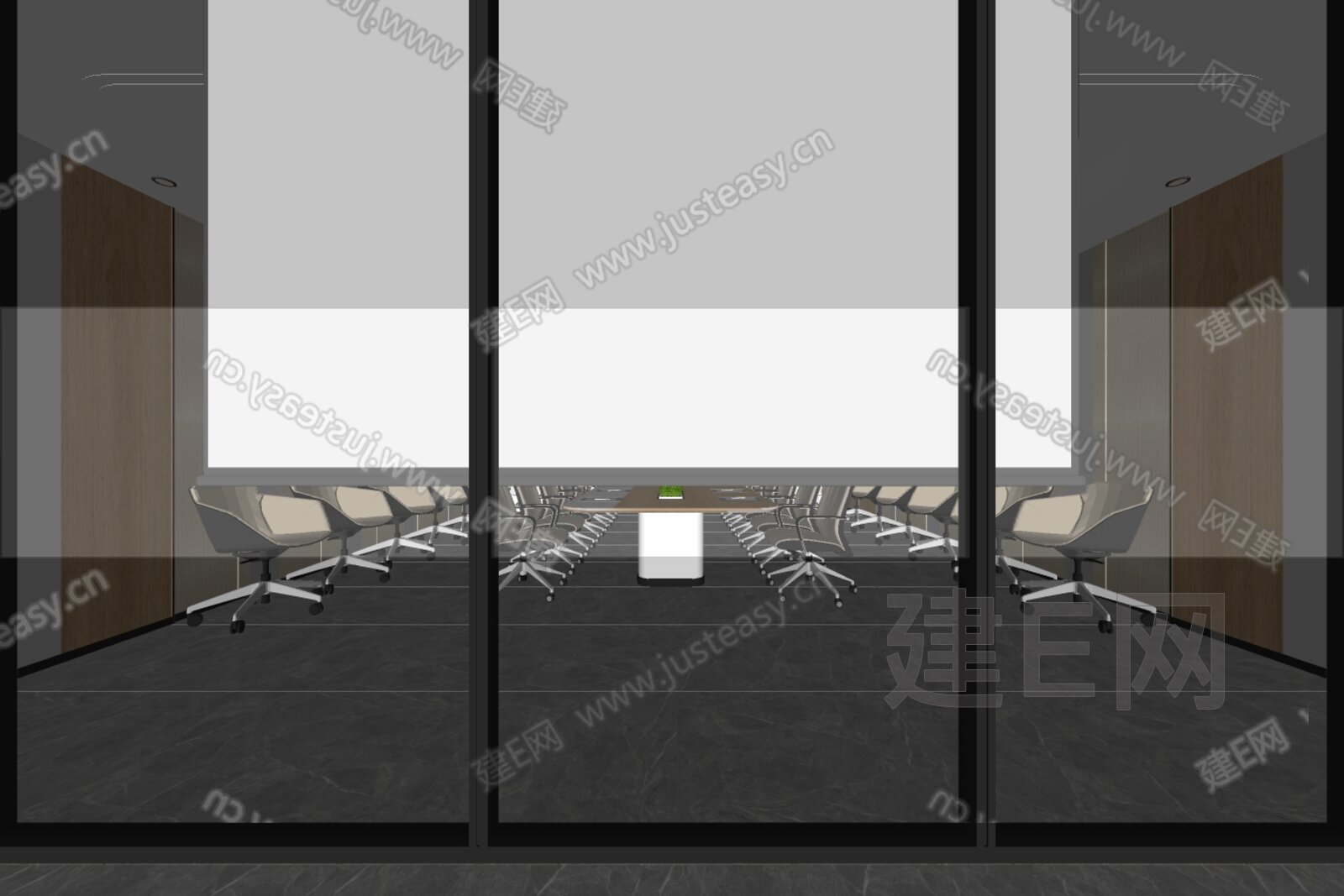 现代会议室模型SU模型下载[ID:109530580]_建e网su模型
