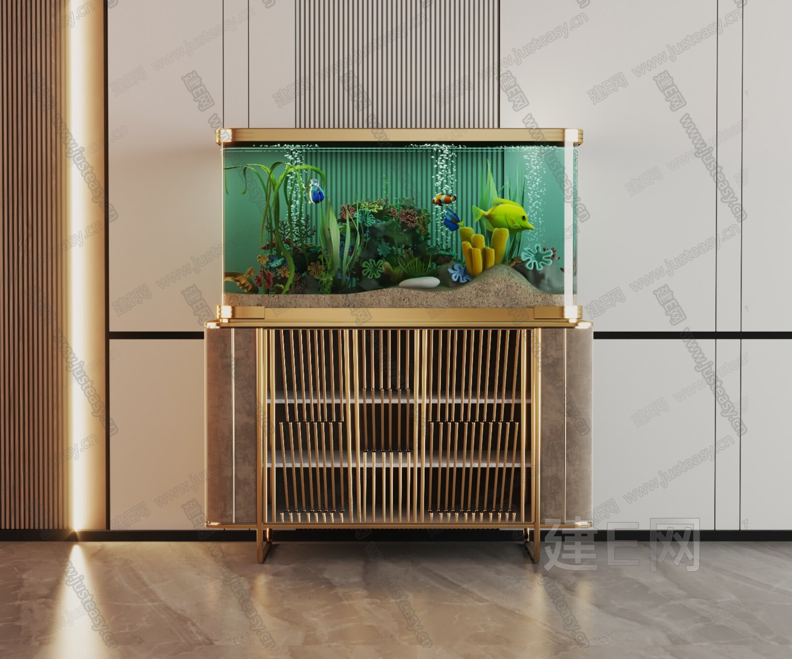 【现代玻璃鱼缸3d模型】建E网_现代玻璃鱼缸3d模型下载[ID:109270399]_打造3d现代玻璃鱼缸模型免费下载平台