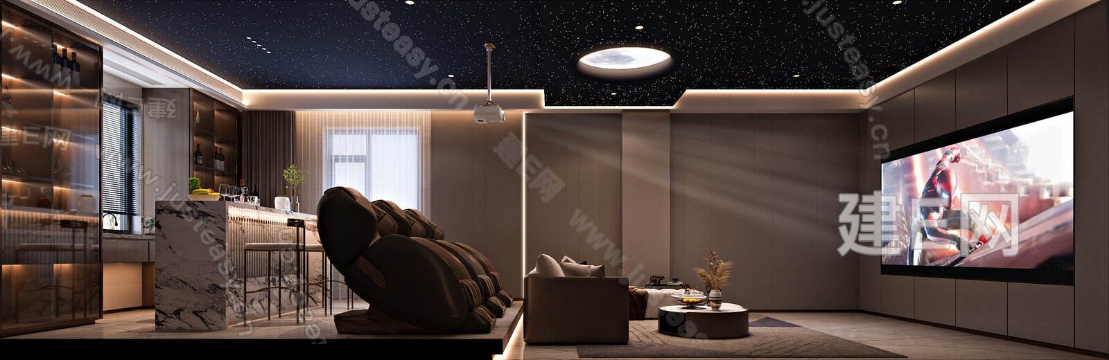 【现代影音室3d模型】建E网_现代影音室3d模型下载[ID:112153972]_打造3d现代影音室模型免费下载平台