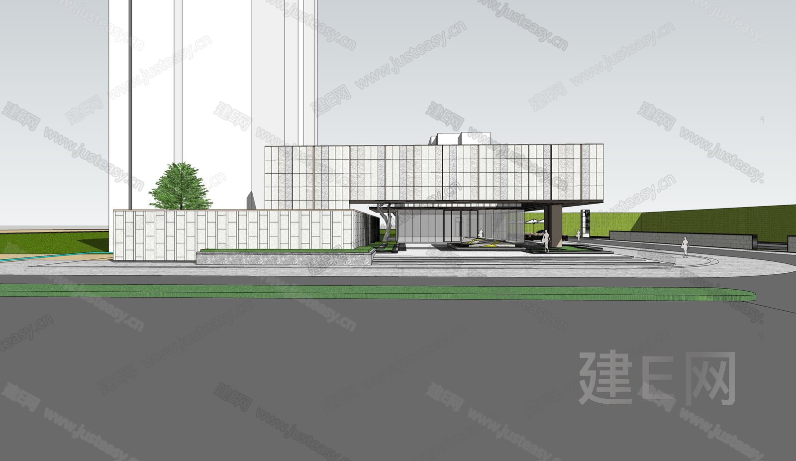 现代售楼处模型SU模型下载[ID:111431070]_建E室内设计网