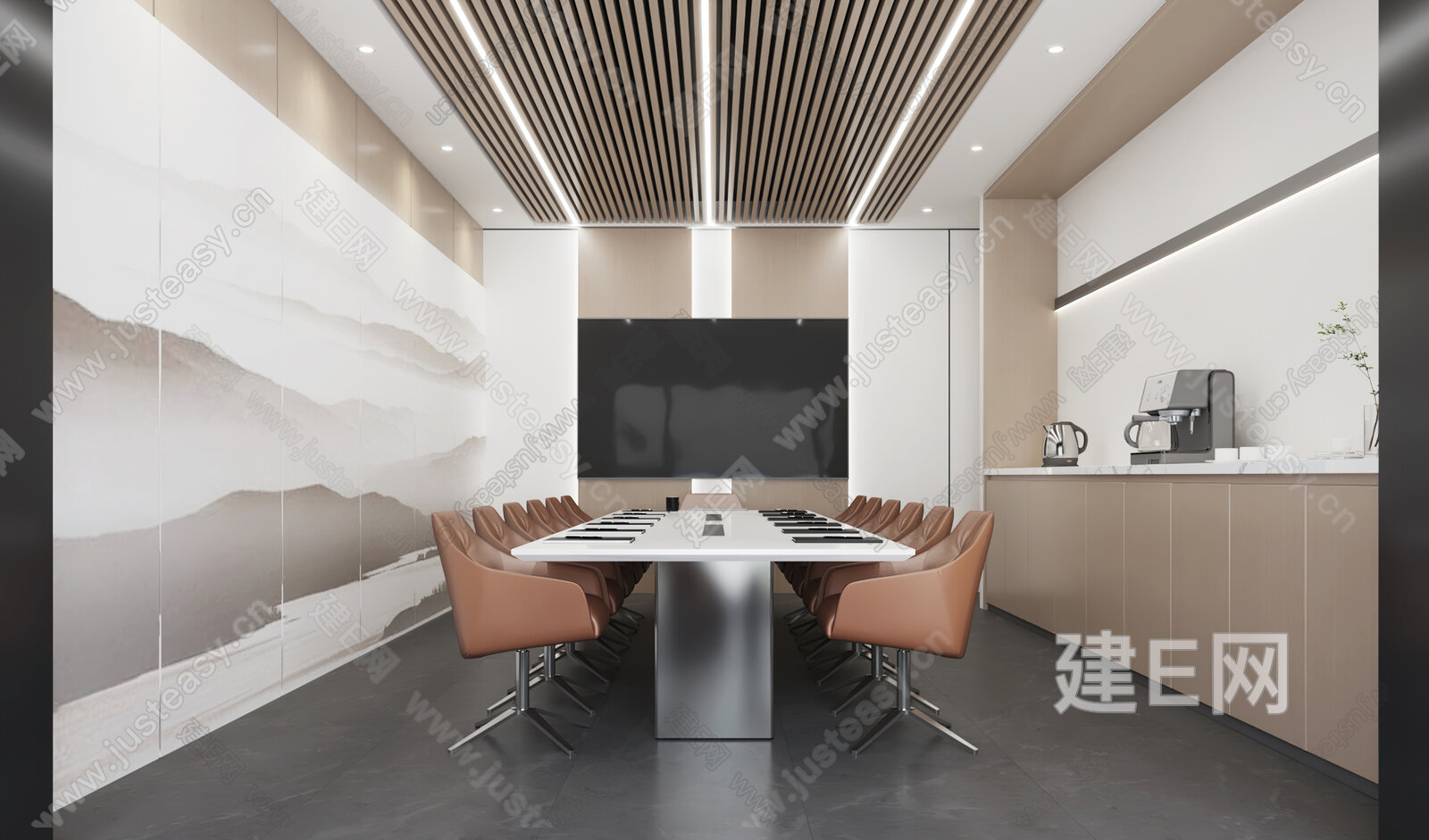 现代会议室3d模型下载[ID:112612700]_建e网3d模型