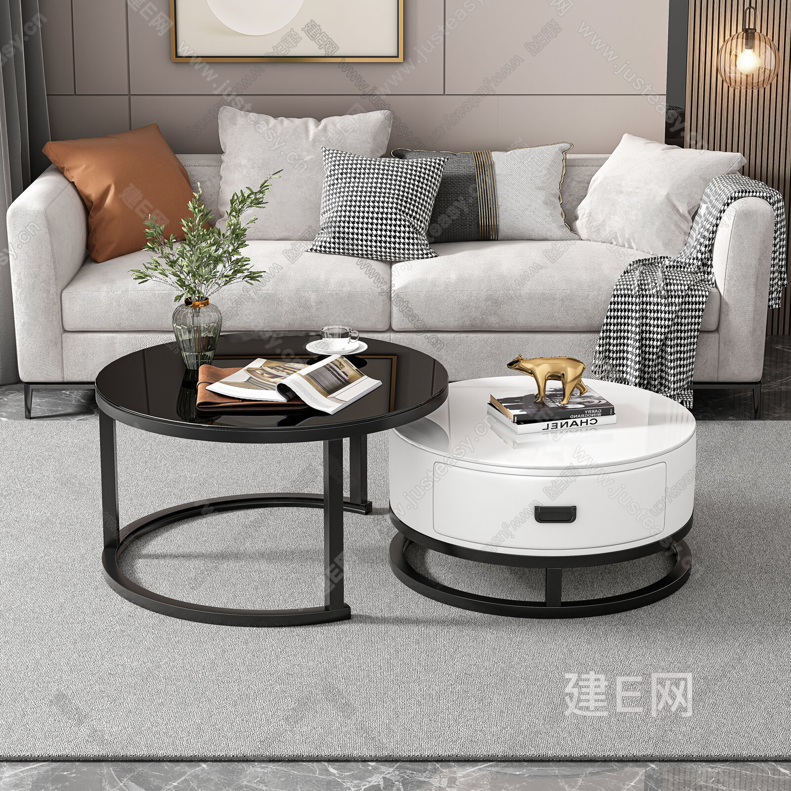 【现代沙发茶几组合3d模型】建e网_现代沙发茶几组合3d模型下载[ID:112743928]_打造3d现代沙发茶几组合模型免费下载平台