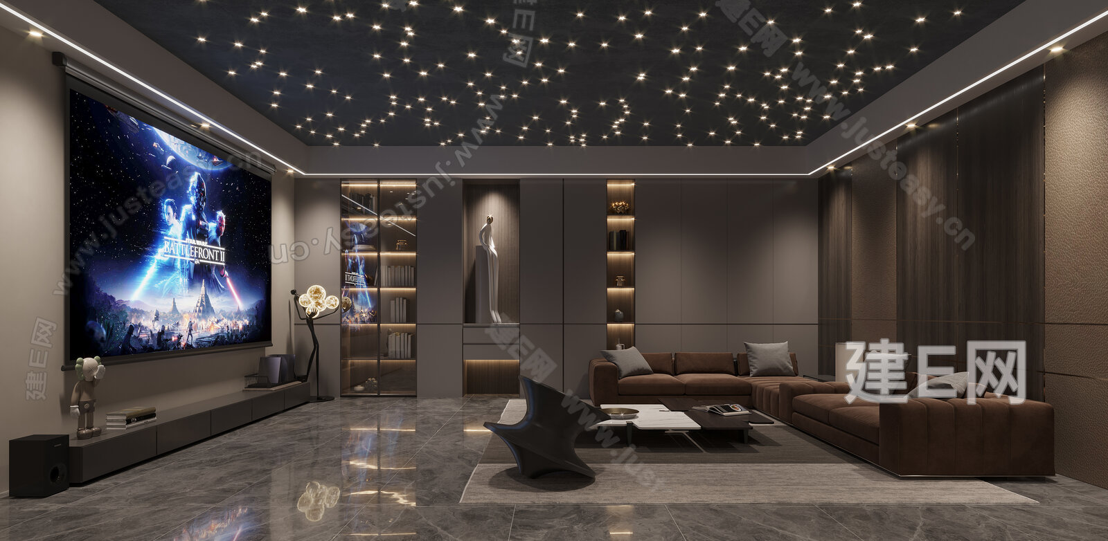 【现代影音室3d模型】建e网_现代影音室3d模型下载[ID:106386549]_打造3d现代影音室模型免费下载平台