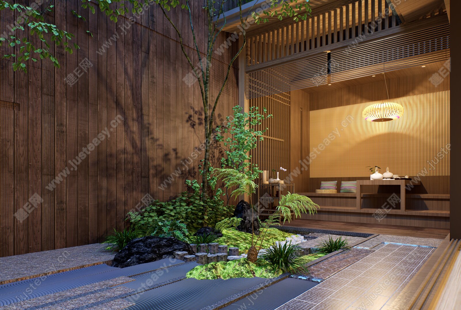 日式庭院模型SU模型下载[ID:105794800]_建E室内设计网