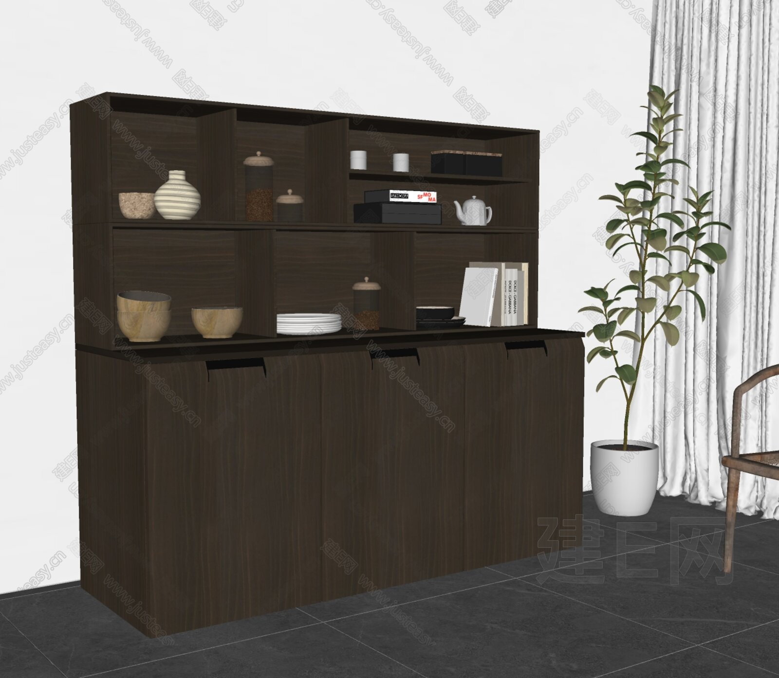 USM Haller 现代餐边柜模型SU模型下载[ID:105598142]_建e网su模型