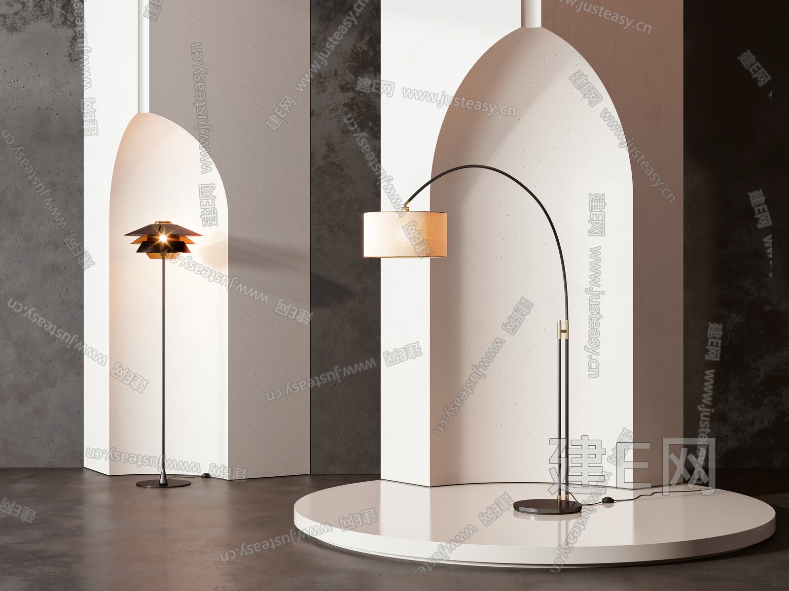现代落地灯3d模型下载[ID:106583241]_建e网3d模型