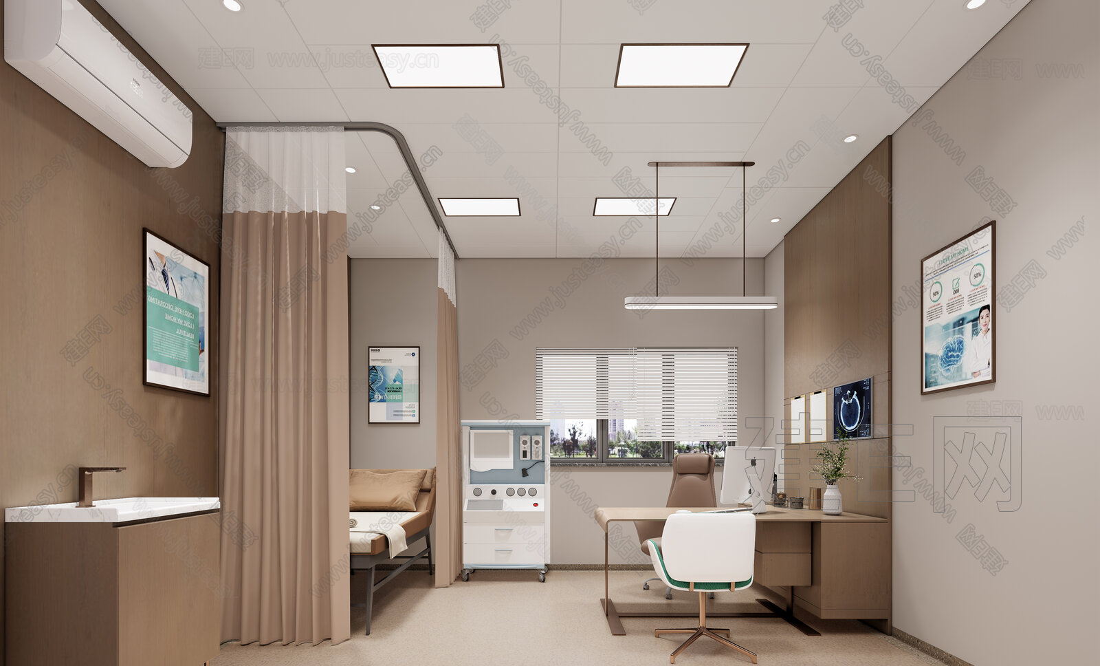 现代医院诊疗室3d模型下载[ID:107631859]_建e网3d模型