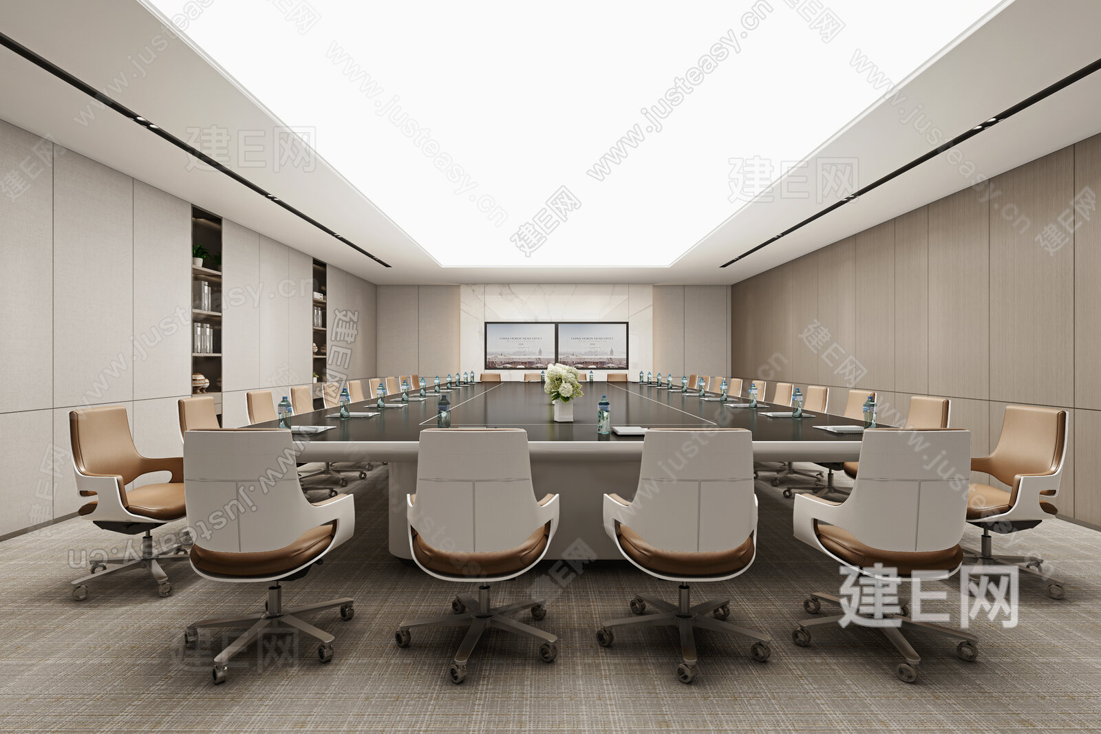 【现代会议室3d模型】建E网_现代会议室3d模型下载[ID:108090615]_打造3d现代会议室模型免费下载平台