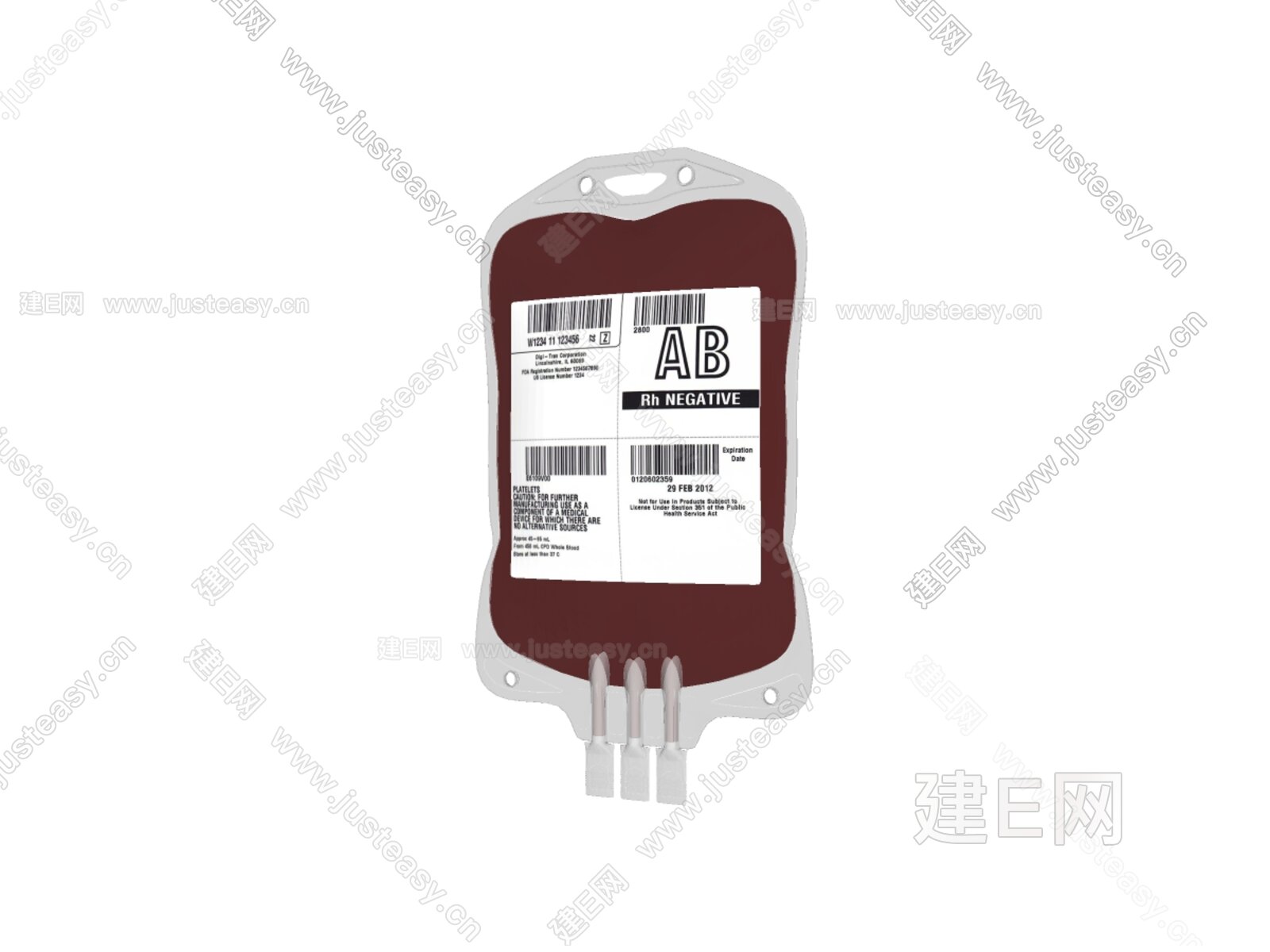 现代医用血袋输血包SU模型下载[ID:107039998]，现代医用血袋输血包，SU模型下载