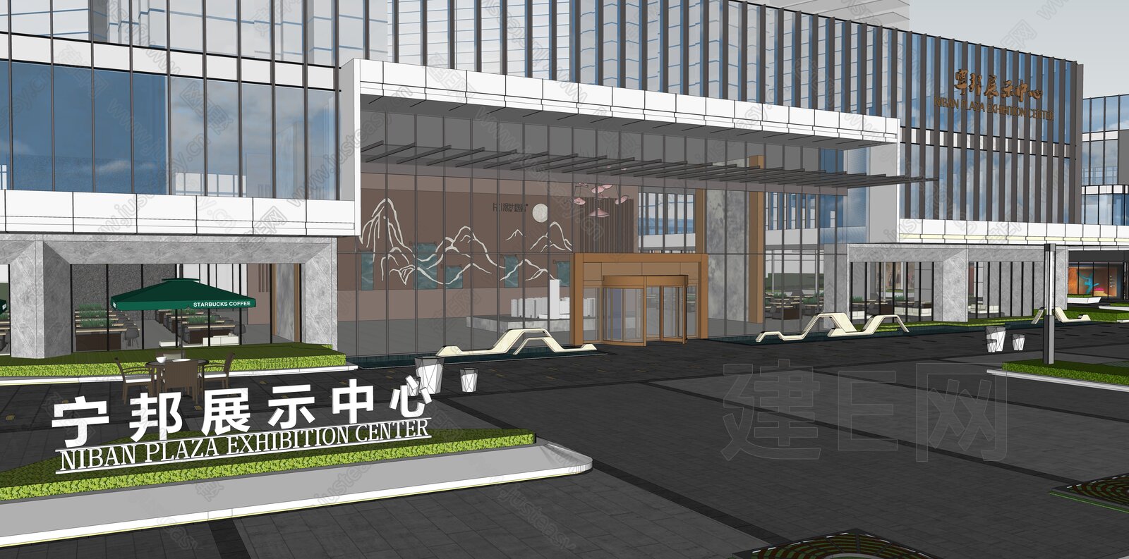 现代商业街模型SU模型下载[ID:107760853]_建e网su模型