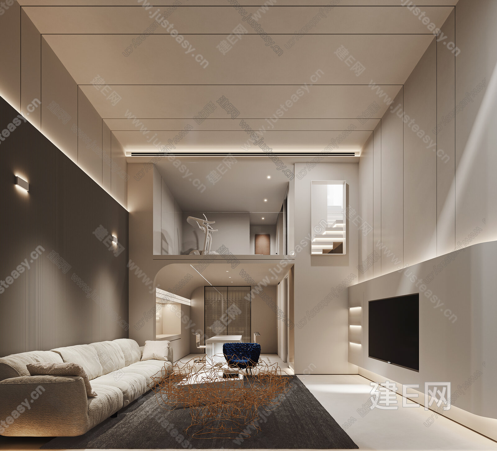 【现代地下室客厅3d模型】建e网_现代地下室客厅3d模型下载[ID:100750489]_打造3d现代地下室客厅模型免费下载平台
