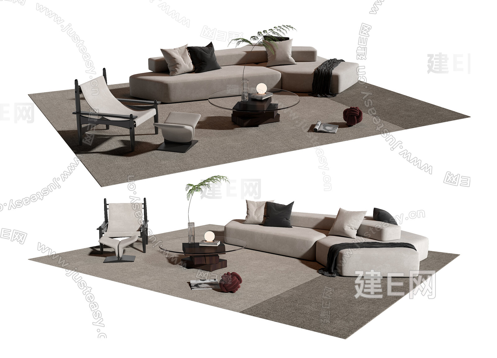【现代沙发茶几组合3d模型】建e网_现代沙发茶几组合3d模型下载[ID:101668065]_打造3d现代沙发茶几组合模型免费下载平台