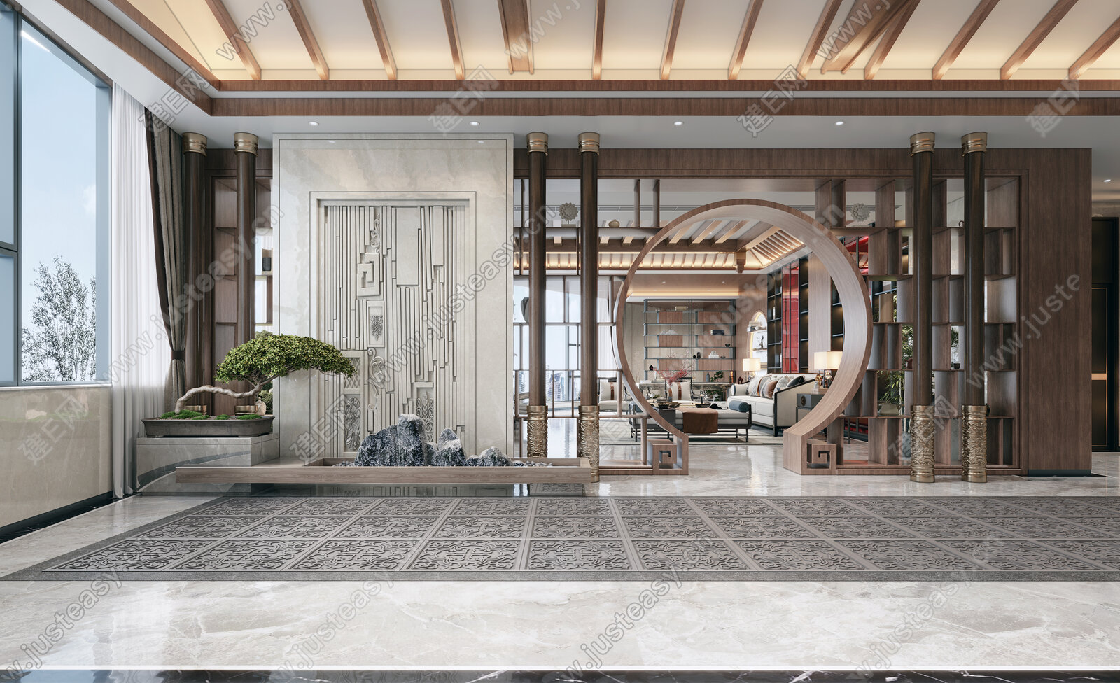 【新中式会所接待VIP3d模型】建e网_新中式会所接待VIP3d模型下载[ID:101995612]_打造3d新中式会所接待VIP模型免费下载平台