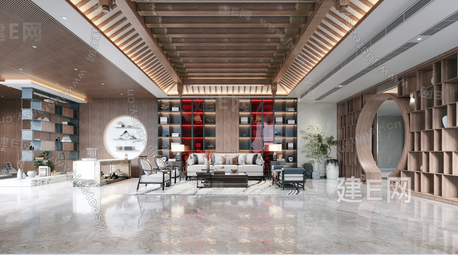 【新中式会所接待VIP3d模型】建e网_新中式会所接待VIP3d模型下载[ID:101995612]_打造3d新中式会所接待VIP模型免费下载平台