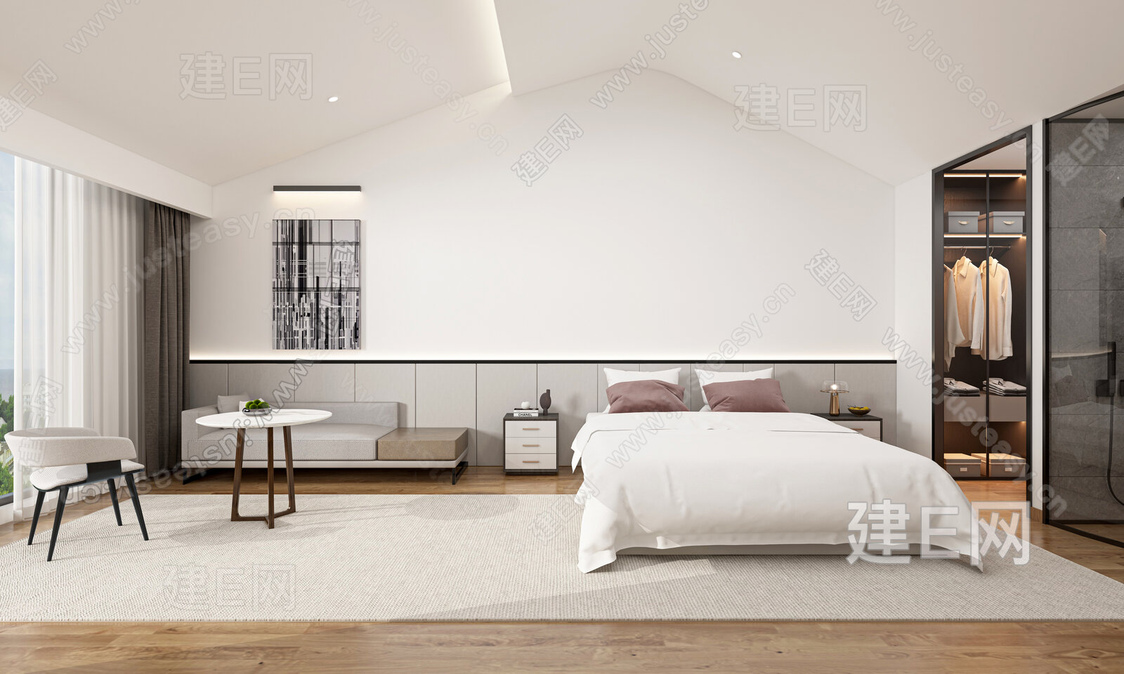 【现代酒店客房3d模型】建e网_现代酒店客房3d模型下载[ID:102388959]_打造3d现代酒店客房模型免费下载平台