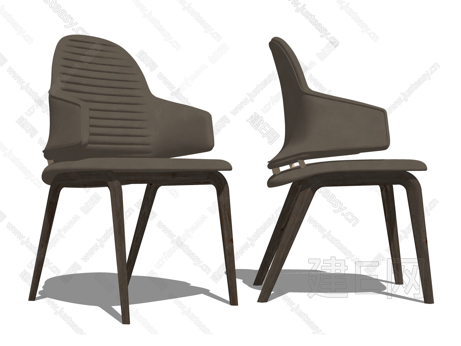 Reflex 现代单椅 皮革模型SU模型下载[ID:102059190]_建e网su模型