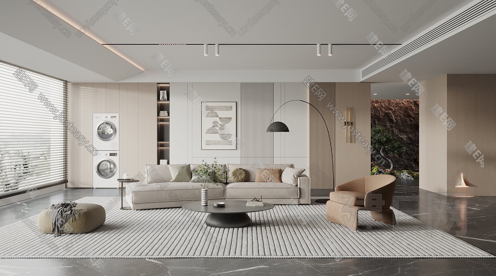 【现代客厅3d模型】建E网_现代客厅3d模型下载[ID:103765007]_打造3d现代客厅模型免费下载平台