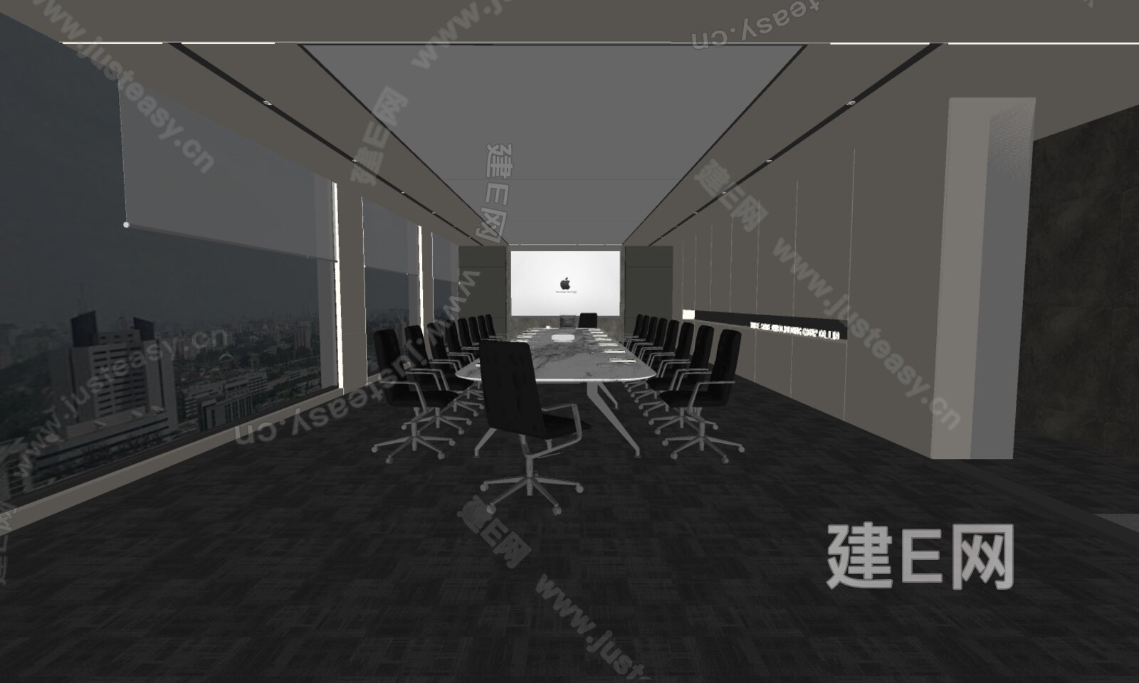 现代会议室模型SU模型下载[ID:102190147]_建E室内设计网