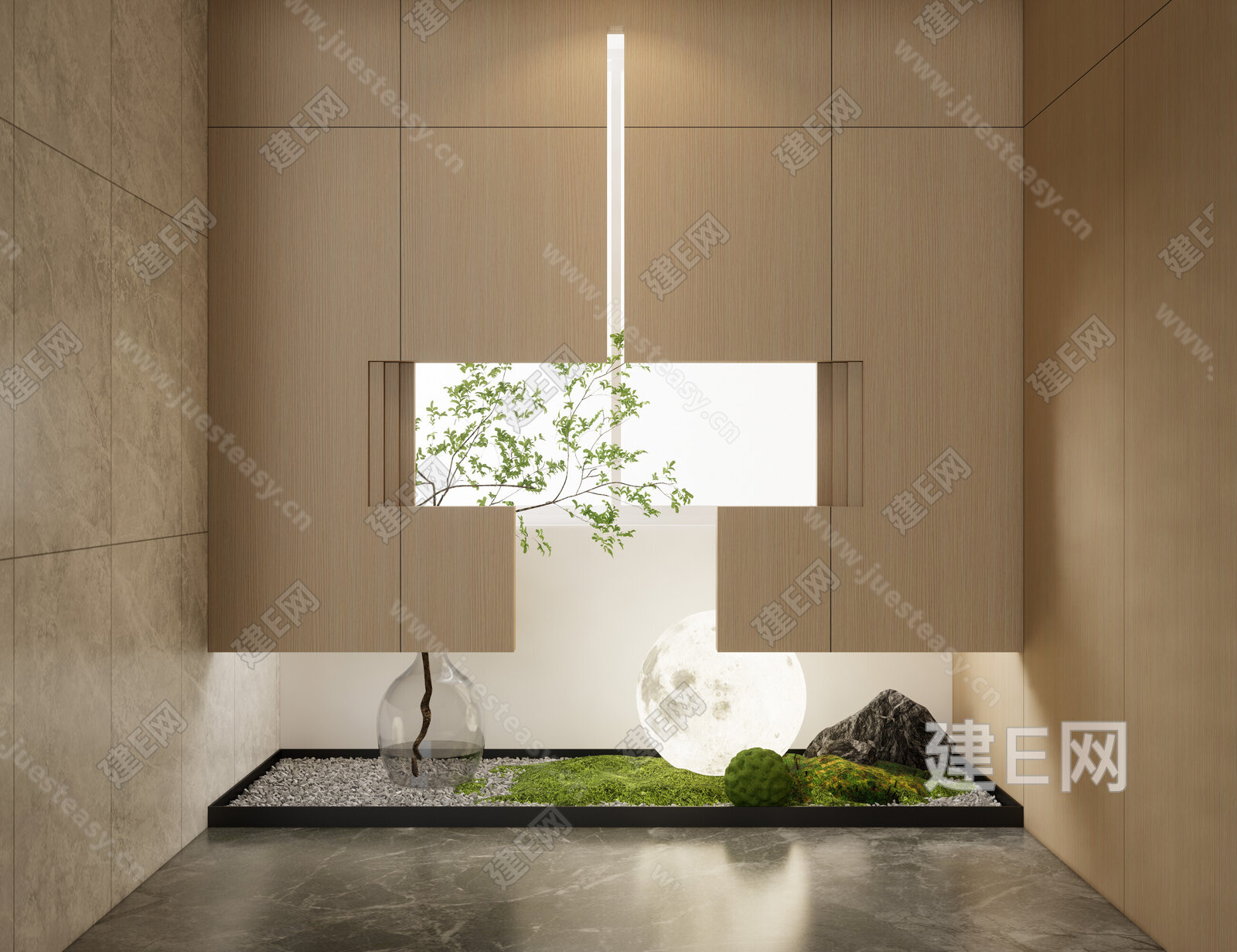 现代室内造景模型SU模型下载[ID:102190213]_建e网su模型