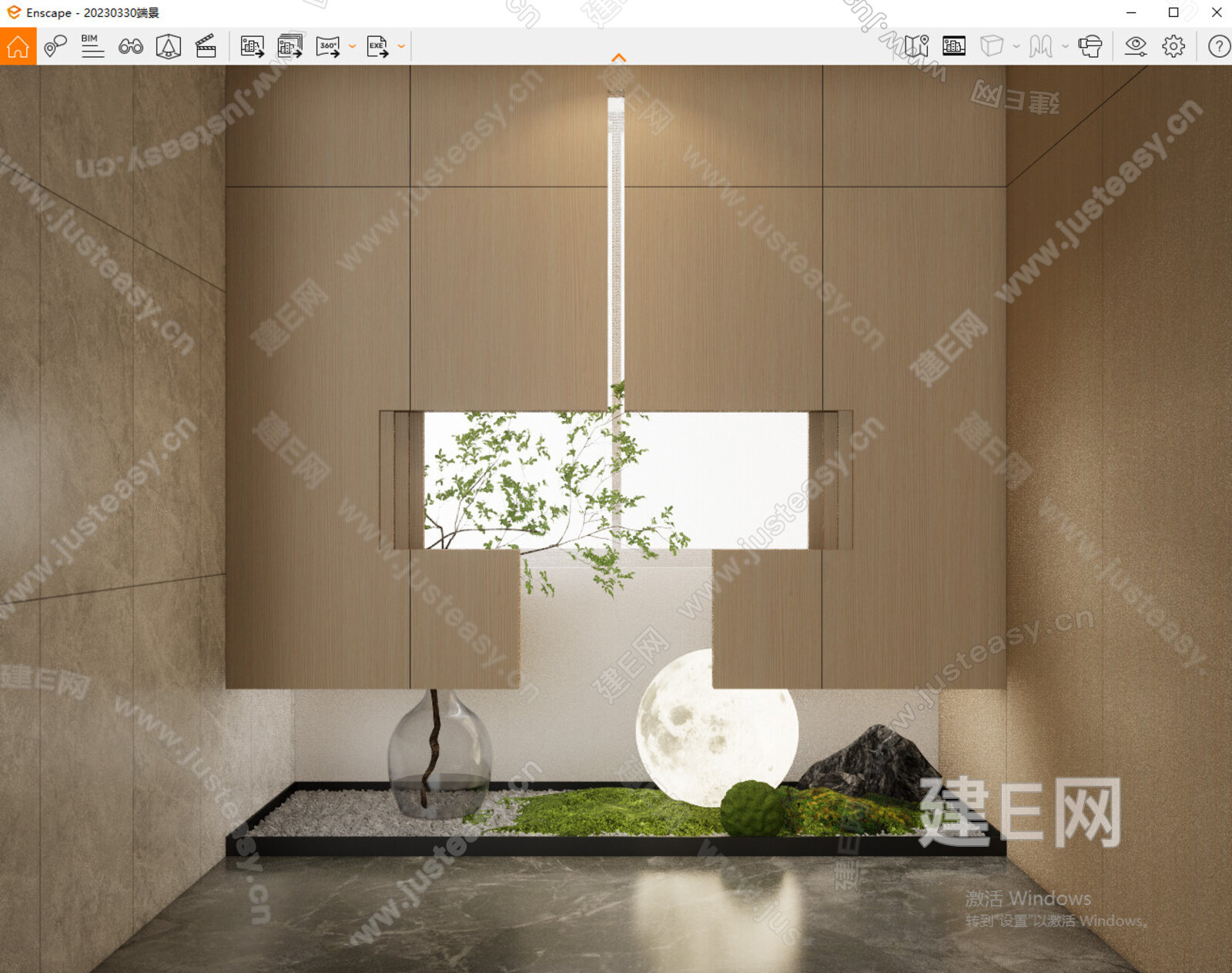 现代室内造景模型SU模型下载[ID:102190213]_建e网su模型