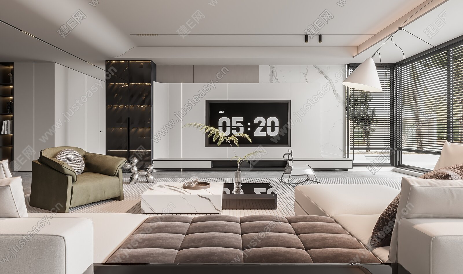【现代客厅3d模型】建E网_现代客厅3d模型下载[ID:104617092]_打造3d现代客厅模型免费下载平台