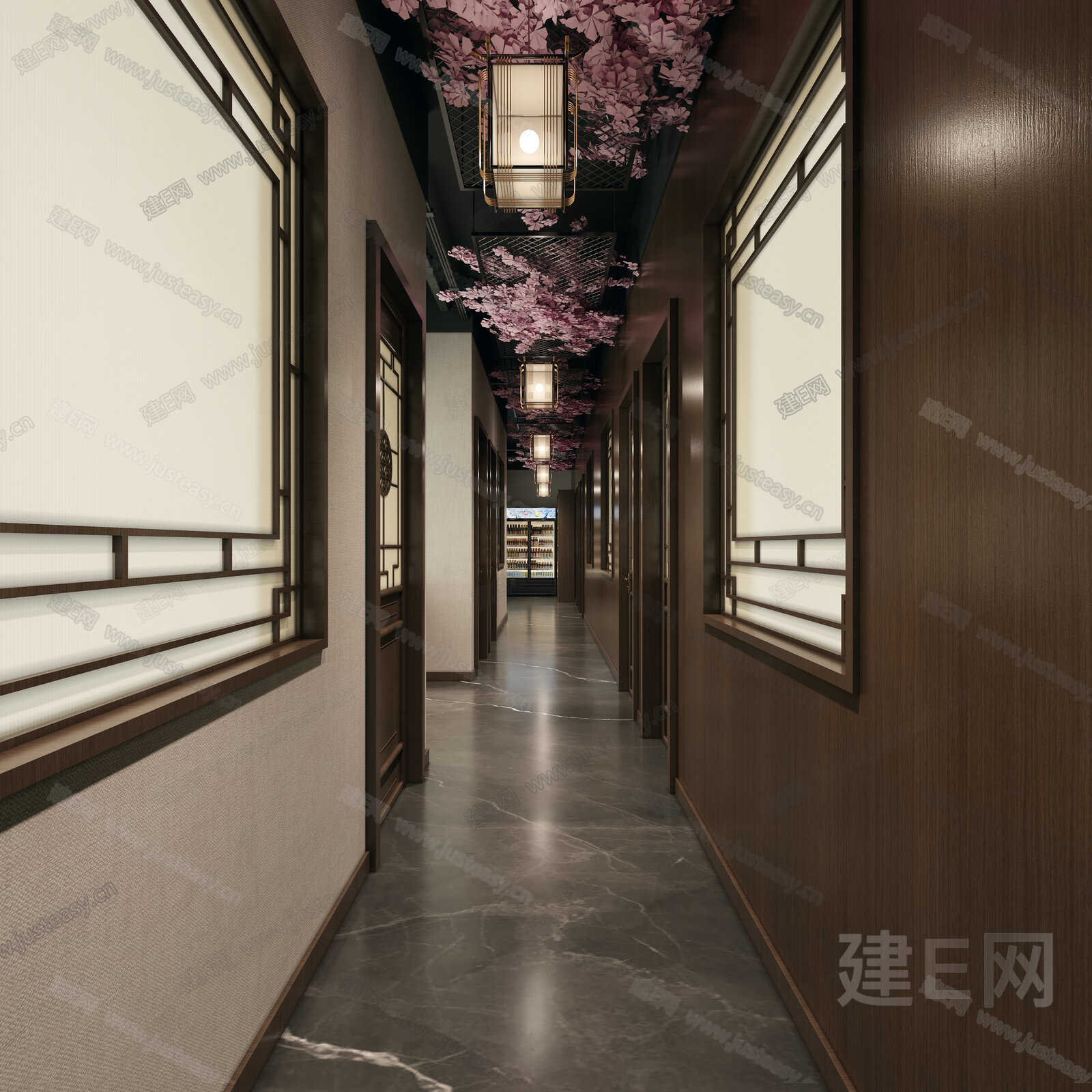 新中式火锅店包间3d模型下载[ID:104748119]_建e网3d模型
