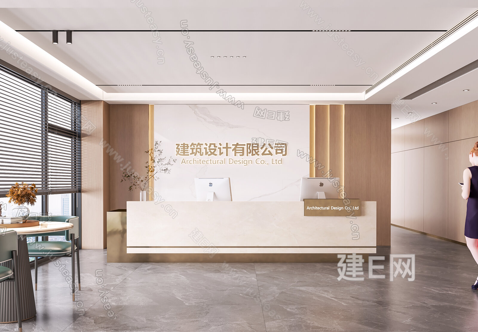 现代公司前台模型SU模型下载[ID:113986635]_建e网su模型