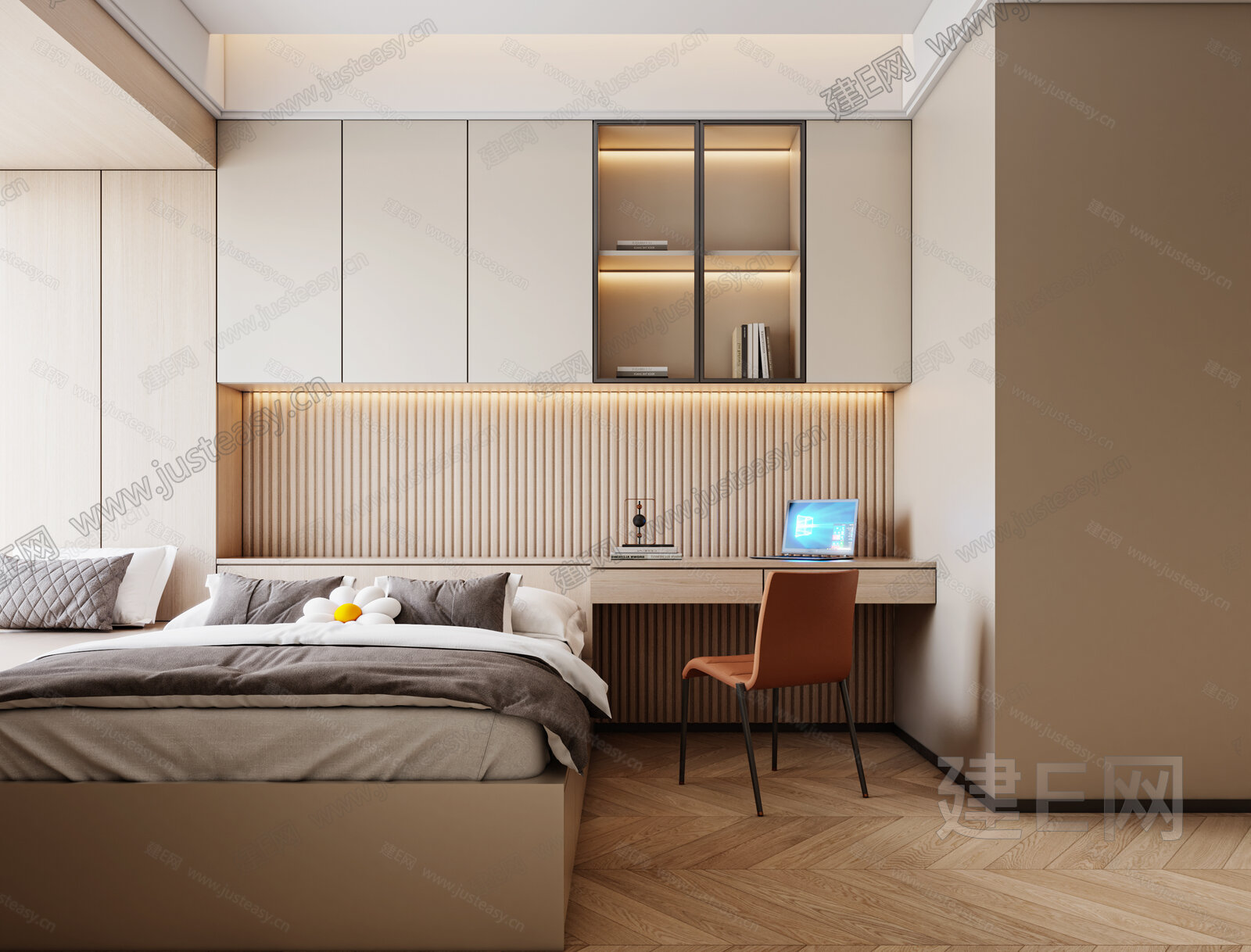现代榻榻米卧室模型SU模型下载[ID:102845455]_建e网su模型